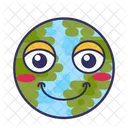 Smile Earth Emoticon Planet Icon