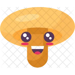 Smile Mushroom Emoji Icon