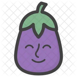 Lächelnde Aubergine Emoji Symbol