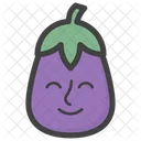 Smiley Brinjal Face Emoji Emoticon Icon