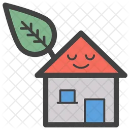 Casa ecológica sonriente Emoji Icono