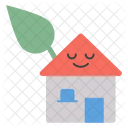 Smiley Eco House Emoji Icon