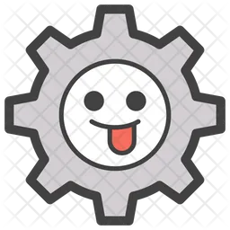 Smiley Gear Emoji Icon