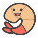 Smiley Shrimp Seafood Cooked Shrimps Icon