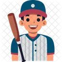 Baseball Player Holding Icon
