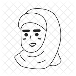 Smiling caucasian woman wearing hijab  Icon