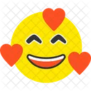 Smiling Face With Hearts Icon