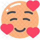 Smiling Face With Hearts  Icon
