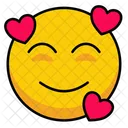 Smiling Face With Hearts Icon