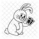 Bunny Character Holding Tickets Rabbit Bunny Icon