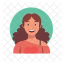 Smiling Girl Emotion Expression Icon