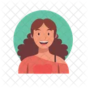 Smiling Girl Emotion Expression Icon