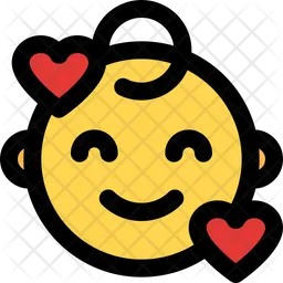 Smiling Hearts Baby Emoji Icon