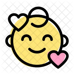 Smiling Hearts Baby Emoji Icon