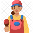 アイスクリーム、売り子、女の子 アイコン