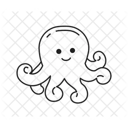 Smiling octopi with curly tentacles  Icon