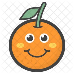 Smiling Orange Emoji Icon