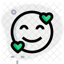 Smiling With Hearts Icon