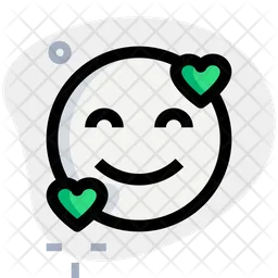 Smiling With Hearts Emoji Icon