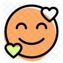Smiling With Hearts Icon