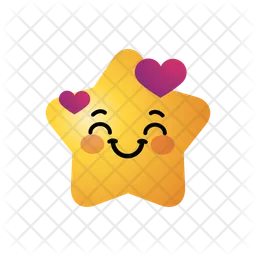 Smily star with hearts Emoji Icon