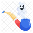 Spooky Ghost Halloween Pipe Smoking Pipe Icon