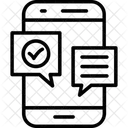 Textnachricht Benachrichtigung Genehmigung Symbol