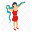 Beautiful Woman Snake Act Icon