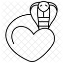 Snake Love Animal Line Style Icon Icon