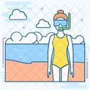 Diver Underwater Diving Swimmer Icon