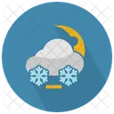 Snow Cloud And Moon Icon