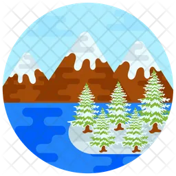 Snow Covered Trees  Icon