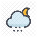 Snow falling and moon  Icon