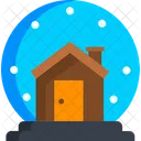 Snow Globe Snowy House Snowfall Icon