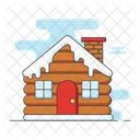 Wood House House Christmas Icon