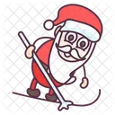 Santa Claus Santa Skiing Snow Skiing Icon