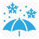 Snowfall Umbrella Snowflake Icon