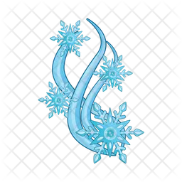Snowflake blue with wind snow  Icon