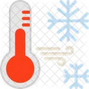 Snowflake With Thermometer Cold Weather Freezing Temperatures Icon