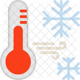 Snowflake with thermometer  Icon