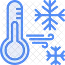 Snowflake With Thermometer Cold Weather Freezing Temperatures Icon