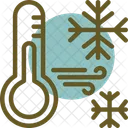 Snowflake With Thermometer Cold Weather Freezing Temperatures Icon