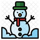 Snowman Snow Sculpture Xmas Icon