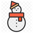 Snowman Character Winter Icon