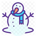 Snowman Snow Carrot Icon