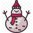 Snowman Snowfall Pine Tree Icon