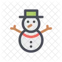 Snowman Cartoon Snowman Granular Snow Icon