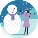 Snowman Snow Decoration Icon
