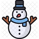 Snowman Winter Holiday Decoration Icon