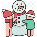 Snowman Children Winter Icon